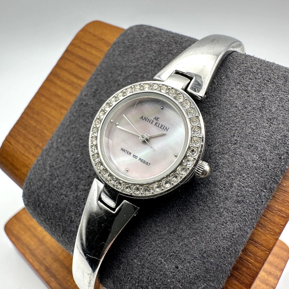 Anne Klein Swarovski Crystal Bezel Pink MOP Dial Women's Quartz Watch